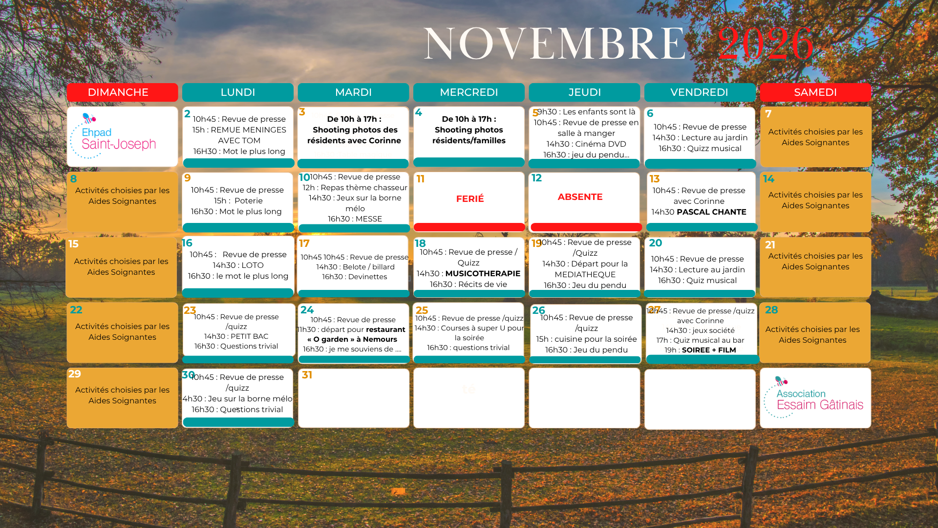 Planning résidents novembre 2026