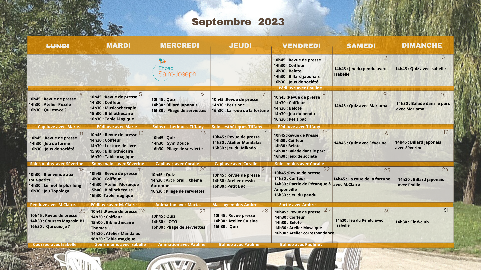 Planning re sidents sept 2023